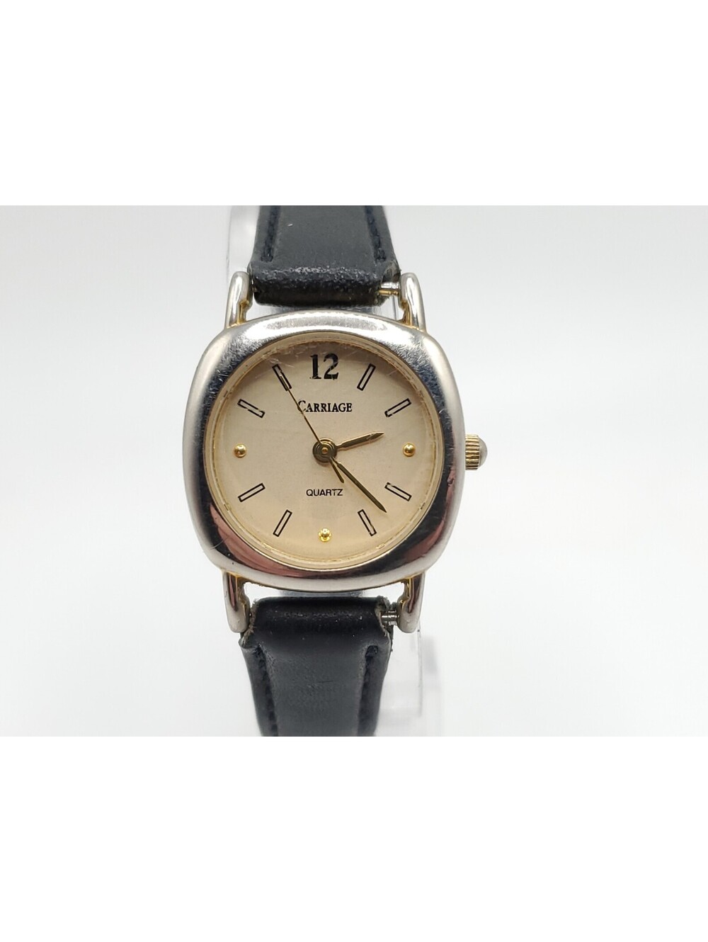 Carriage By Timex Quartz Womens Watch New Battery Black Band 23mm